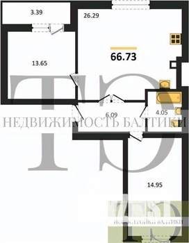 2-к квартира, вторичка, 67м2, 3/9 этаж