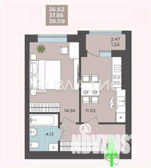 1-к квартира, вторичка, 40м2, 6/8 этаж