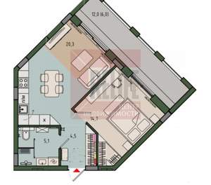 1-к квартира, вторичка, 51м2, 8/13 этаж