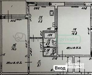 2-к квартира, вторичка, 50м2, 1/9 этаж