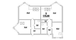 4-к квартира, вторичка, 175м2, 4/5 этаж