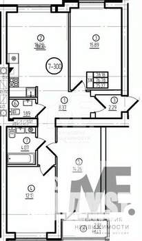 3-к квартира, вторичка, 77м2, 8/9 этаж