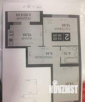 2-к квартира, вторичка, 56м2, 2/5 этаж