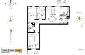 3-к квартира, вторичка, 86м2, 7/7 этаж
