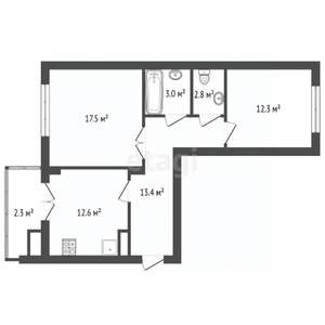 2-к квартира, вторичка, 64м2, 7/11 этаж