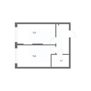 1-к квартира, строящийся дом, 42м2, 2/8 этаж