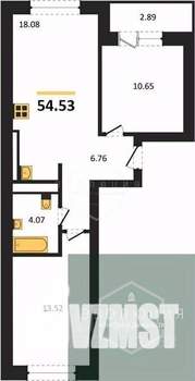 2-к квартира, вторичка, 55м2, 2/9 этаж
