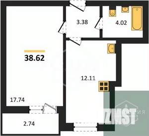 1-к квартира, вторичка, 39м2, 6/9 этаж