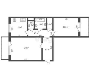 2-к квартира, вторичка, 50м2, 5/5 этаж