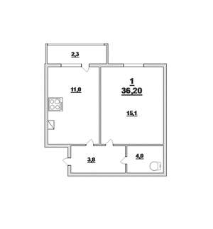 1-к квартира, вторичка, 37м2, 7/7 этаж