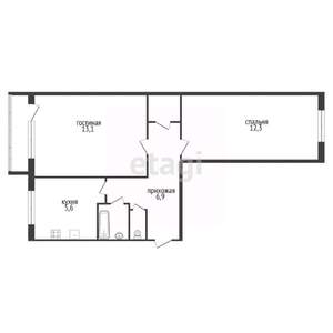 2-к квартира, вторичка, 43м2, 5/5 этаж