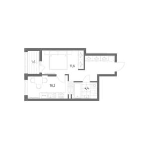 1-к квартира, вторичка, 36м2, 6/8 этаж