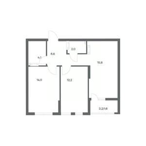2-к квартира, вторичка, 57м2, 5/18 этаж