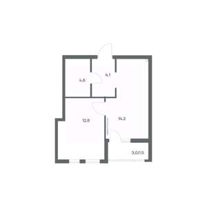 1-к квартира, строящийся дом, 37м2, 2/18 этаж