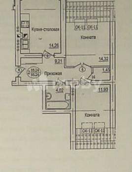 2-к квартира, вторичка, 57м2, 3/3 этаж