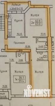 2-к квартира, вторичка, 61м2, 8/8 этаж