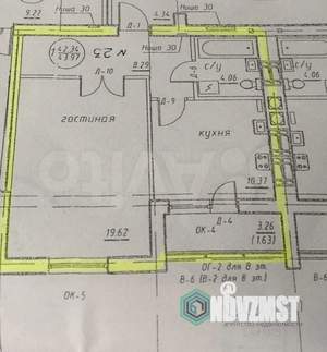 1-к квартира, вторичка, 44м2, 7/9 этаж