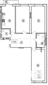 3-к квартира, строящийся дом, 92м2, 8/9 этаж