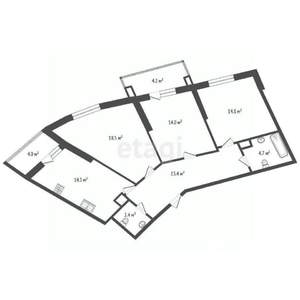 3-к квартира, вторичка, 90м2, 7/15 этаж