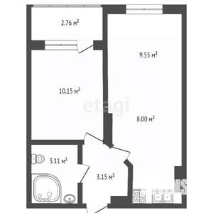 1-к квартира, вторичка, 35м2, 3/16 этаж