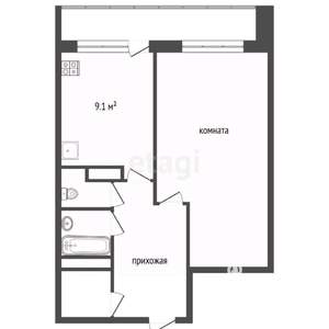 1-к квартира, вторичка, 40м2, 3/5 этаж