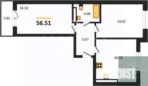 2-к квартира, вторичка, 57м2, 4/9 этаж