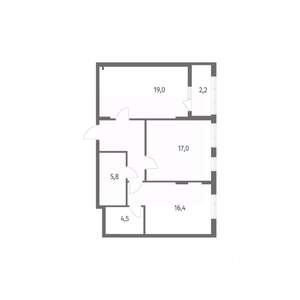 2-к квартира, вторичка, 73м2, 5/8 этаж