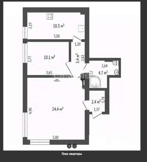 2-к квартира, вторичка, 56м2, 1/2 этаж