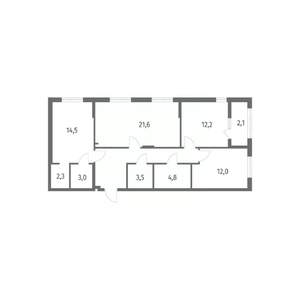 3-к квартира, вторичка, 89м2, 8/8 этаж