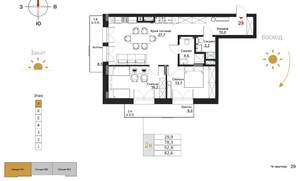 2-к квартира, вторичка, 83м2, 7/7 этаж