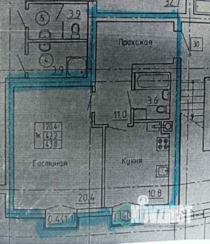1-к квартира, вторичка, 46м2, 1/7 этаж