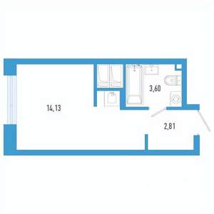 Студия квартира, вторичка, 21м2, 4/26 этаж