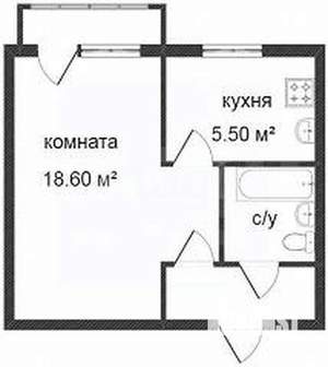 1-к квартира, вторичка, 32м2, 3/5 этаж