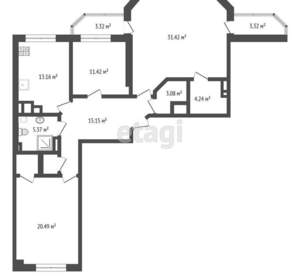 3-к квартира, вторичка, 115м2, 9/12 этаж