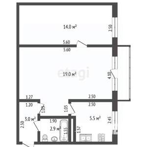 2-к квартира, вторичка, 44м2, 3/5 этаж