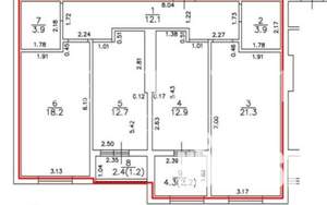 3-к квартира, вторичка, 85м2, 3/3 этаж