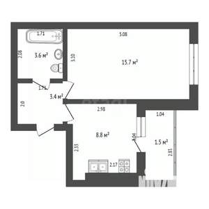 1-к квартира, вторичка, 32м2, 5/9 этаж