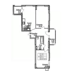 2-к квартира, вторичка, 64м2, 3/9 этаж