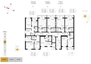 2-к квартира, вторичка, 44м2, 6/9 этаж