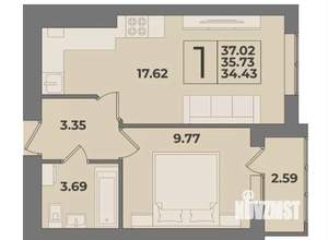 1-к квартира, вторичка, 37м2, 6/10 этаж