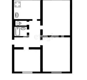 3-к квартира, вторичка, 44м2, 2/2 этаж