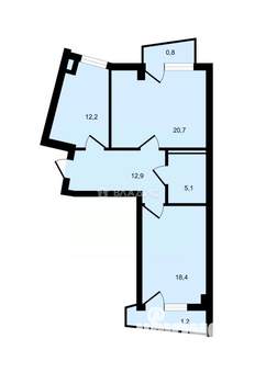 2-к квартира, вторичка, 69м2, 8/9 этаж