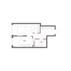 1-к квартира, вторичка, 39м2, 1/8 этаж