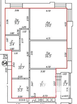 3-к квартира, строящийся дом, 78м2, 1/10 этаж