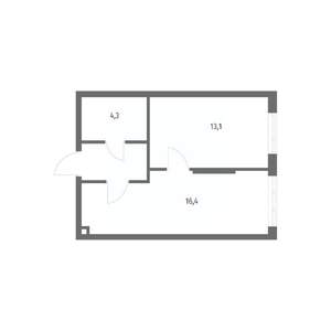 1-к квартира, строящийся дом, 38м2, 3/8 этаж