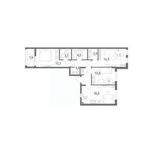 3-к квартира, вторичка, 79м2, 1/8 этаж