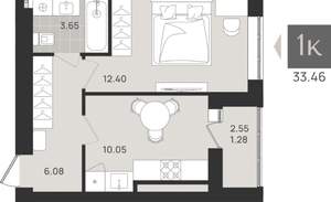 Студия квартира, вторичка, 33м2, 8/9 этаж