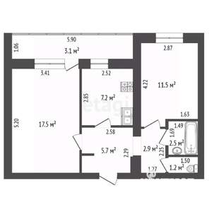 2-к квартира, вторичка, 49м2, 5/9 этаж