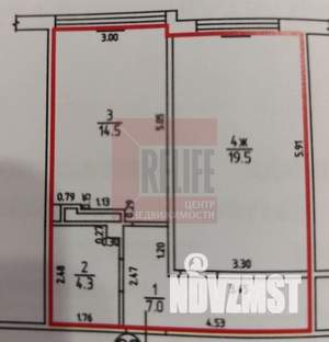 1-к квартира, вторичка, 45м2, 4/9 этаж