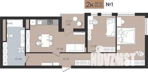 2-к квартира, вторичка, 70м2, 2/9 этаж